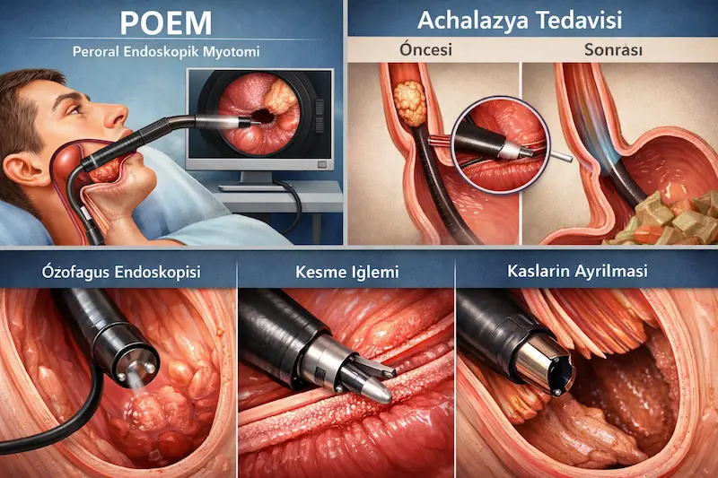 Peroral Endoskopik Myotomi Tedavisi Adımları